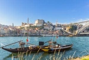 portugalia 300x203 - Porto oldtown wine port skyline with douro river and traditional Rabelo boat,Portugal