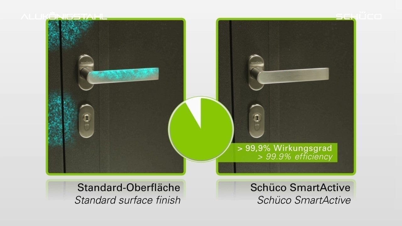 smartactive efect - Schüco SmartActive, protecție antimicrobiană pentru mânere de ferestre si profile din aluminiu.