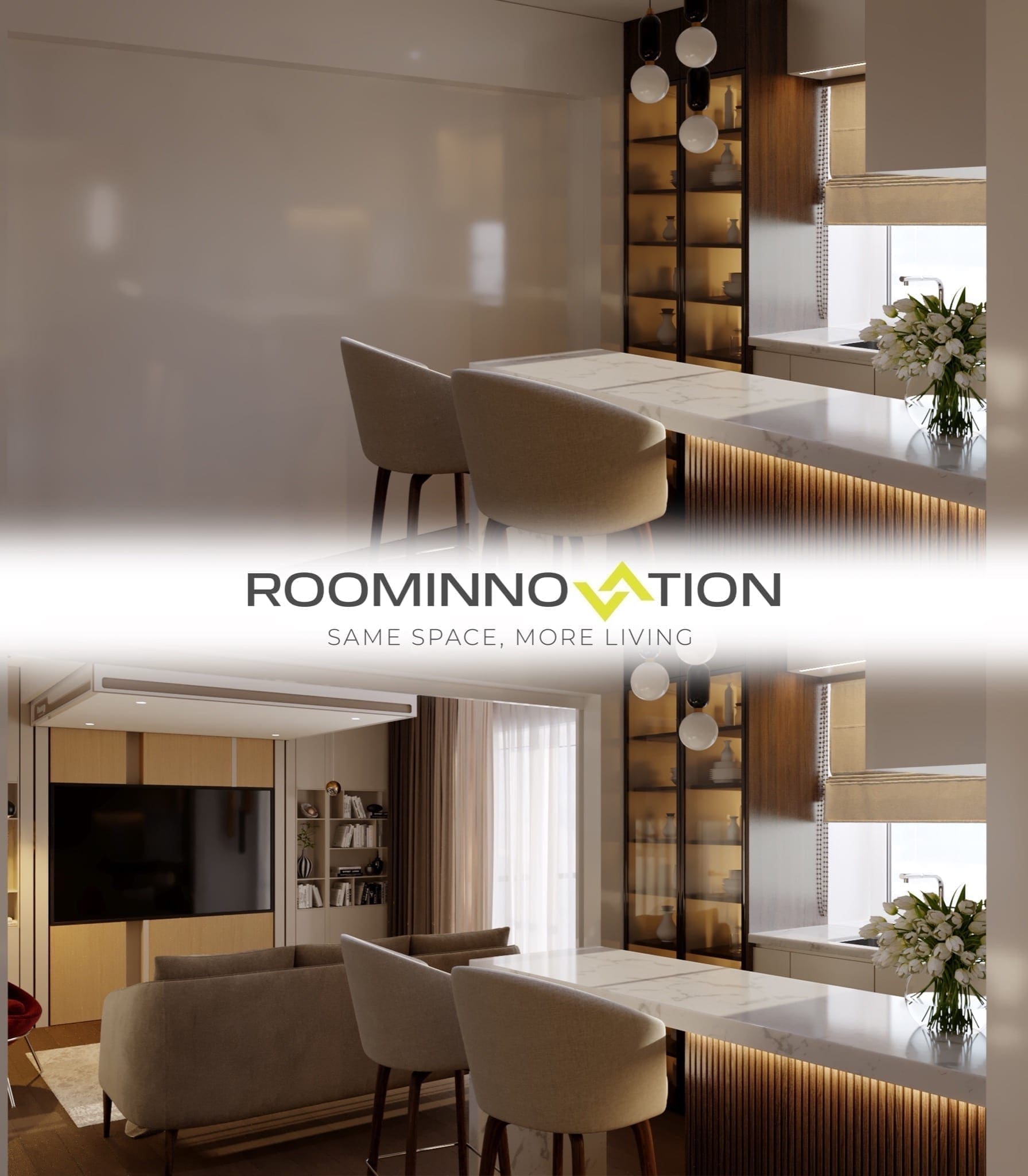 perete blur alb 1 copy - RoomInnovation, conceptul inovator care revoluționează conceptul clasic de apartament