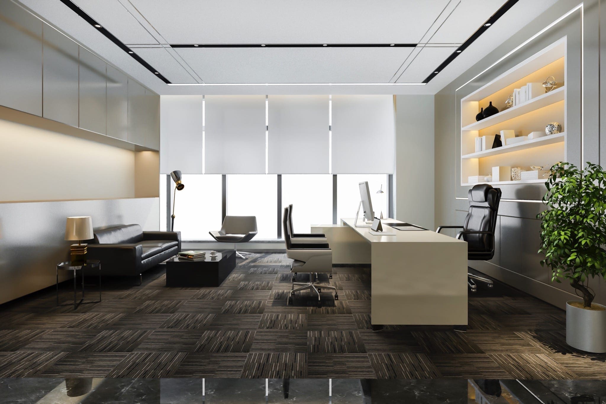 luxury working room executive office copy - Reluarea activității în spațiile de birouri, impact asupra pieței de închirieri în 2021