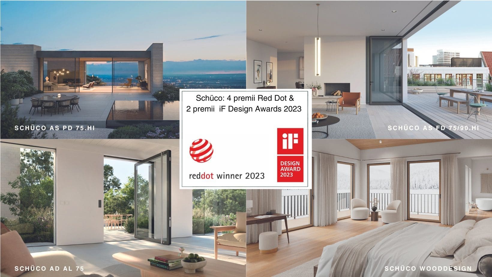 Imagine comunicat premii design - Design de calitate recunoscut la nivel internațional: Schüco a primit premiile Red Dot și iF Design Awards 2023